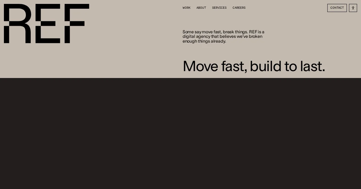 Move Fast. Build to Last | REF Digital AgencyのPCサイズの画像