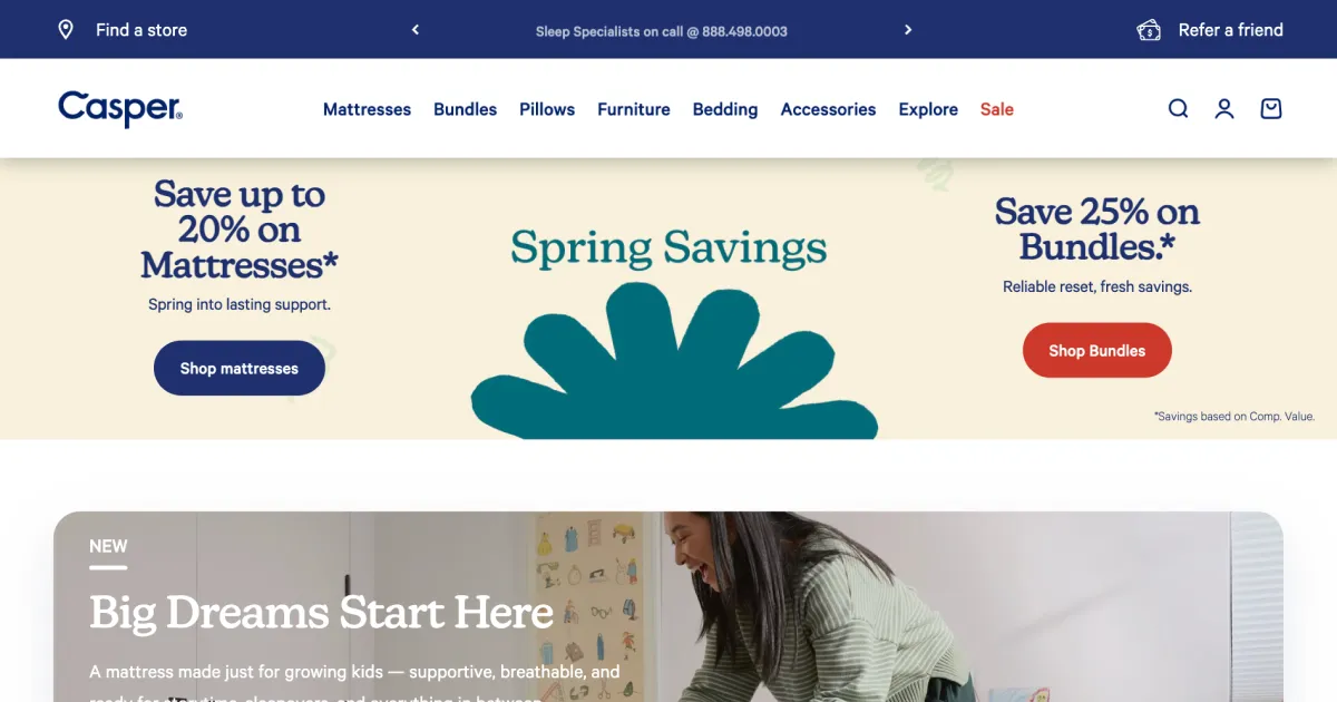 The Best Bed for Better Sleep | Casper Online Mattress StoreのPCサイズの画像