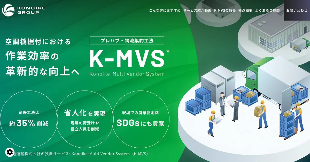 プレハブ・物流集約工法K-MVS | 鴻池運輸株式会社のPCサイズの画像
