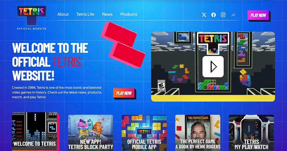 Tetris Official WebsiteのPCサイズの画像