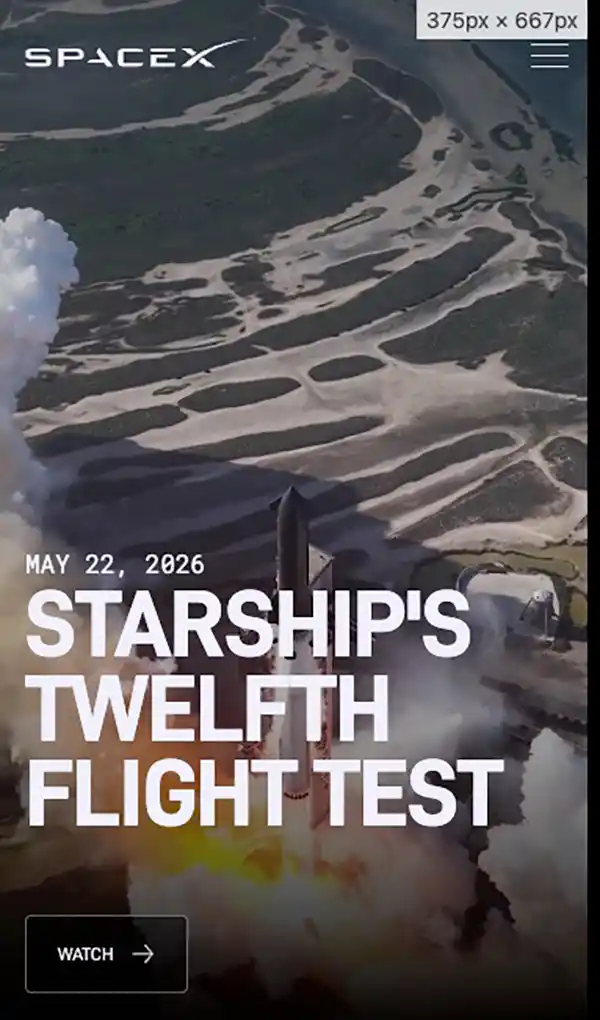 SpaceXのモバイルサイズの画像