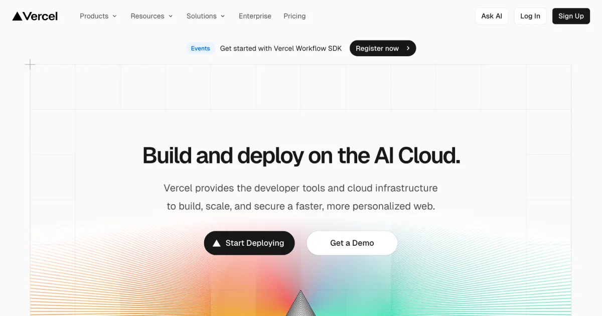 Vercel: Build and deploy the best web experiences with the AI CloudのPCサイズの画像