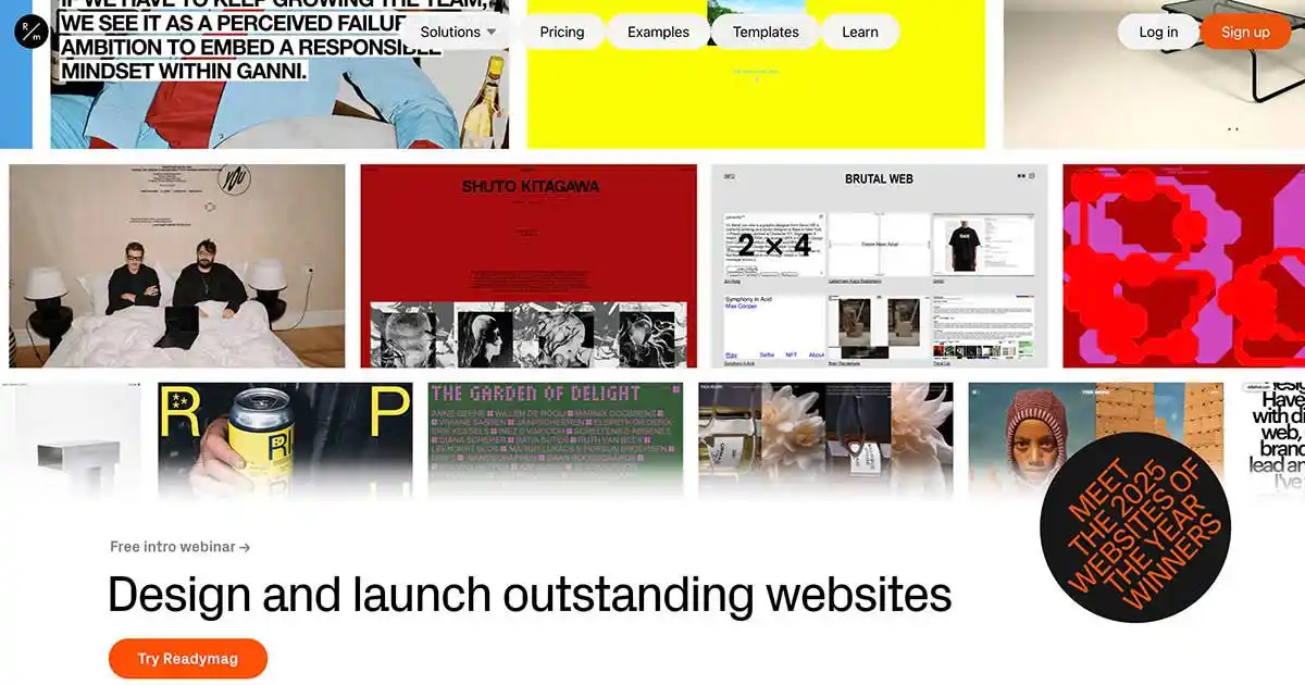 Readymag – the design tool for outstanding websitesのPCサイズの画像