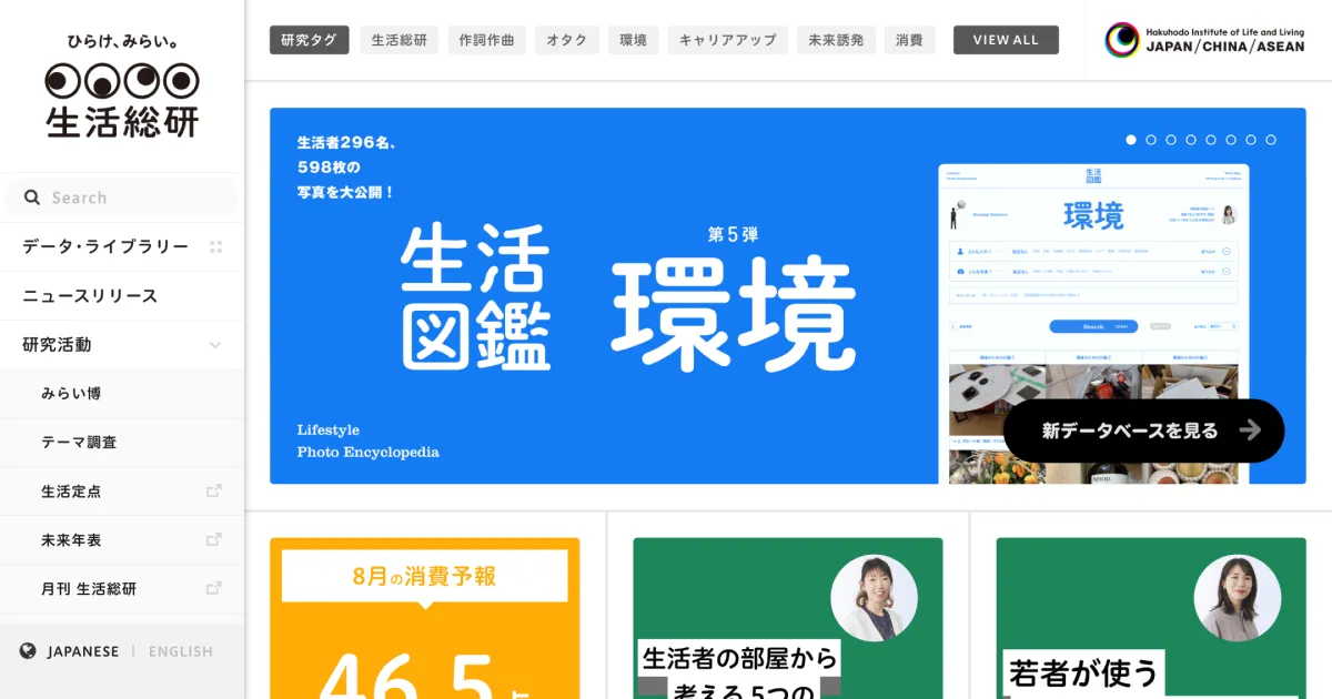 ひらけ、みらい。生活総研のPCサイズの画像