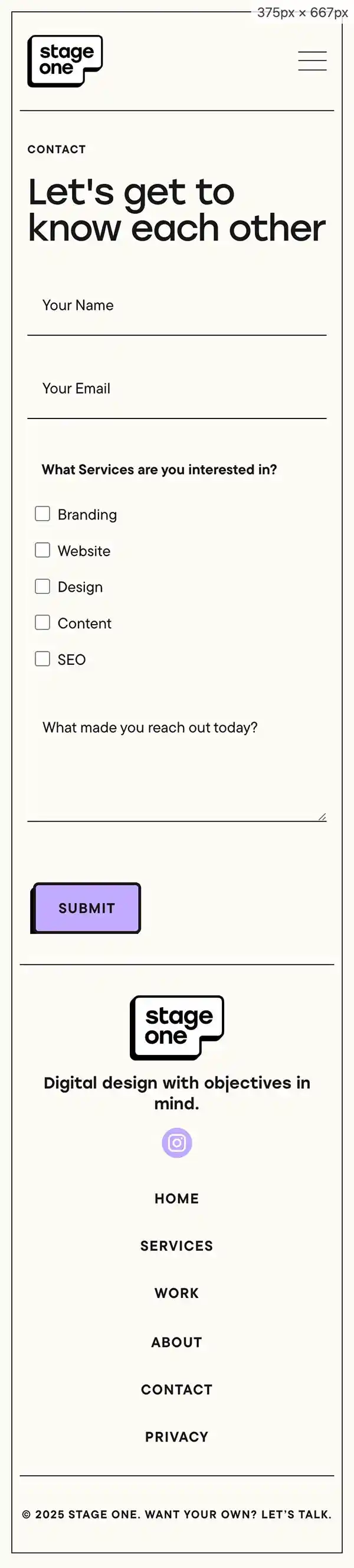 Stage one – Digital Design with objectives in mindのモバイルサイズのお問い合わせ画像