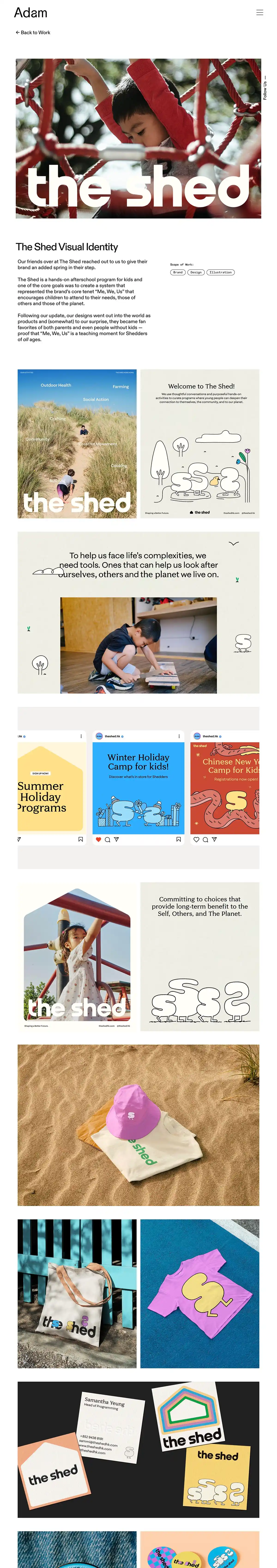 ADAM STUDIOS – A small creative agency with big ideasのPCサイズのAboutページ画像