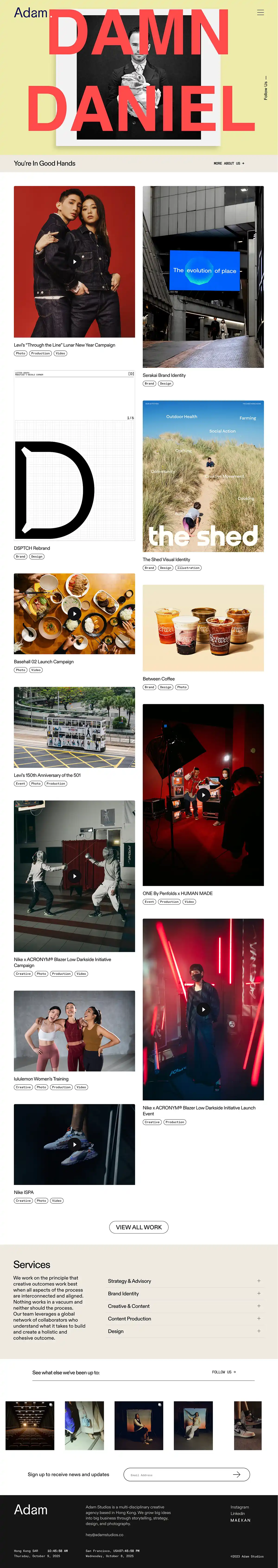 ADAM STUDIOS – A small creative agency with big ideasのPCサイズの画像