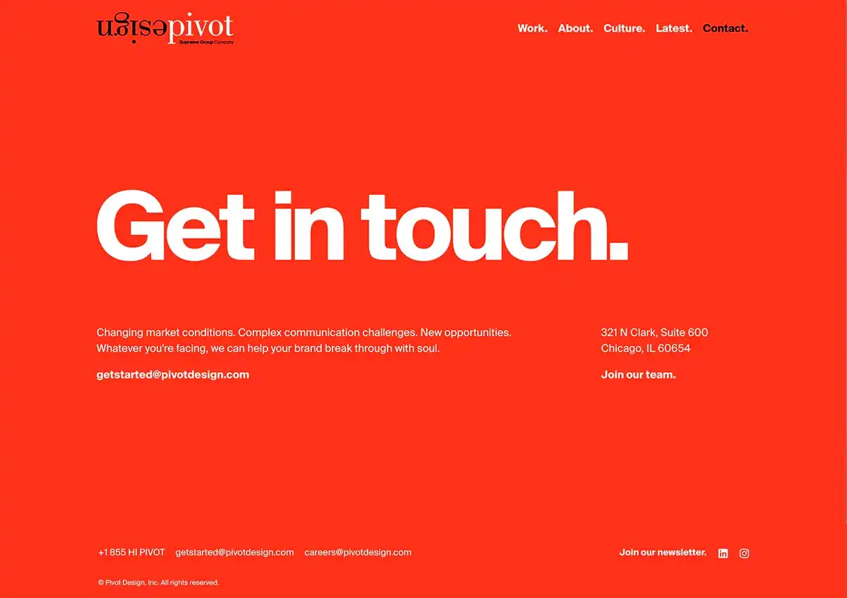 Pivot Design | Building brand soul.のPCサイズのお問い合わせ画像