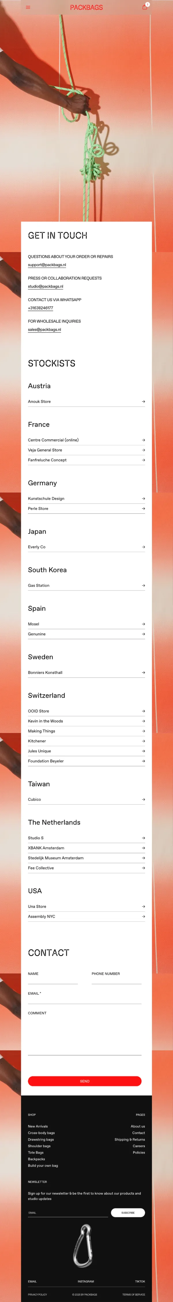 PACK BAGS – PACKBAGSのモバイルサイズのお問い合わせ画像