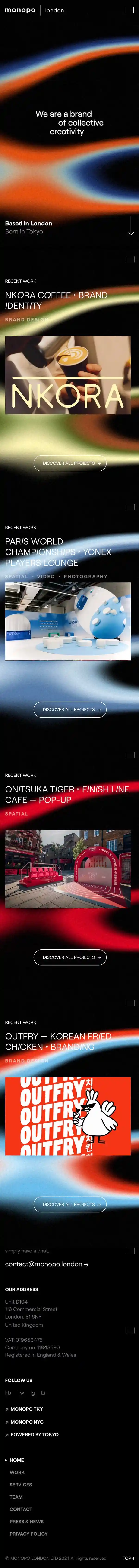 monopo london | Tokyo-born design-driven creative agency.monopo londonのモバイルサイズの画像