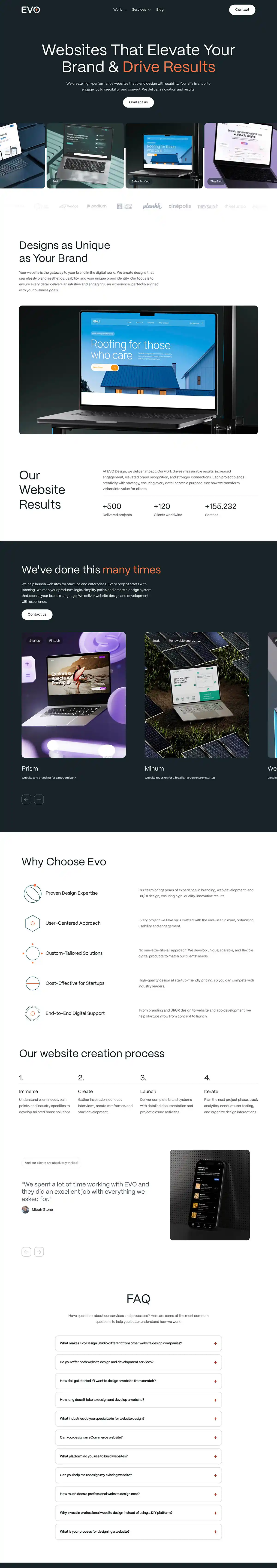 Evo Design Studio – UI/UX for Saas, Web and App – Evo Design StudioのPCサイズのサービス紹介画像