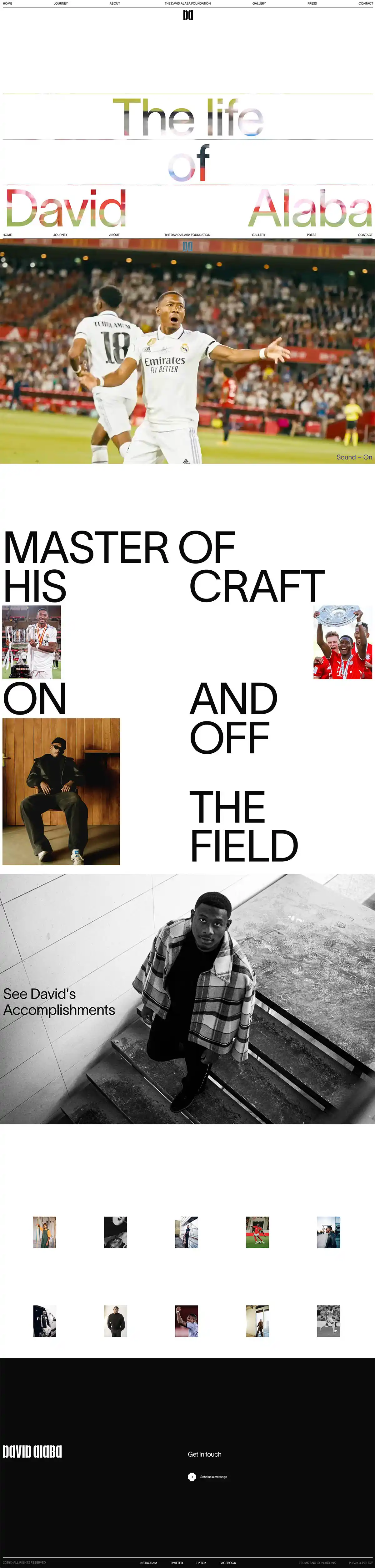 David Alaba — Official WebsiteのPCサイズの画像