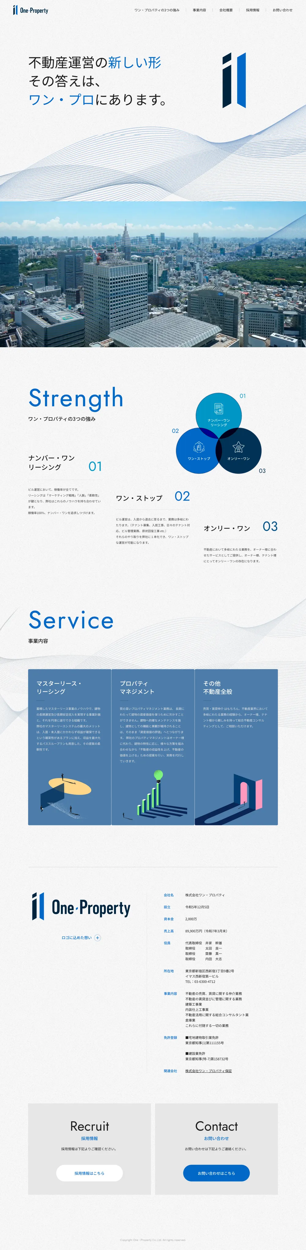 事業用不動産の株式会社ワン・プロパティのPCサイズの画像