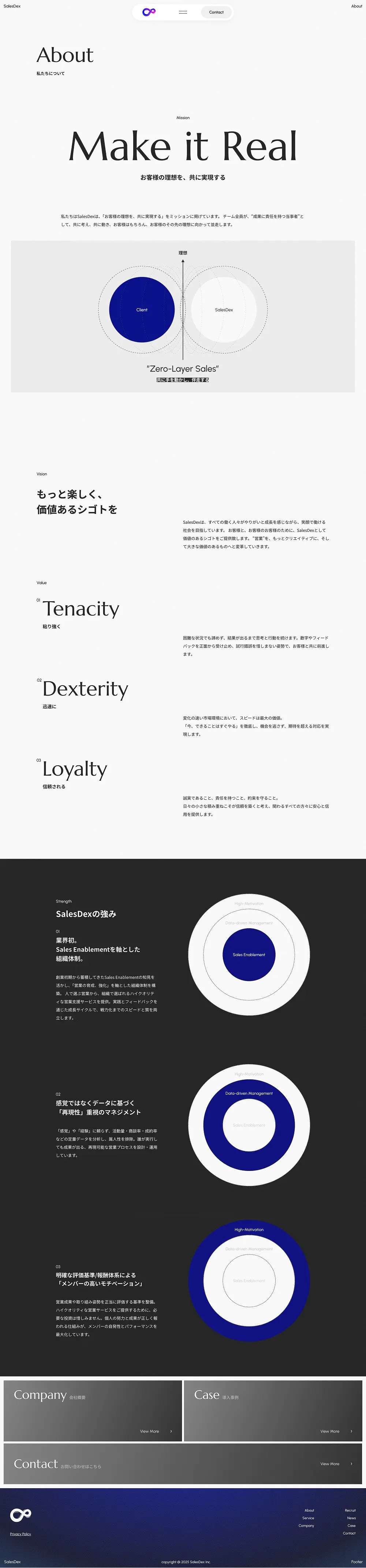 株式会社SalesDexのPCサイズのAboutページ画像